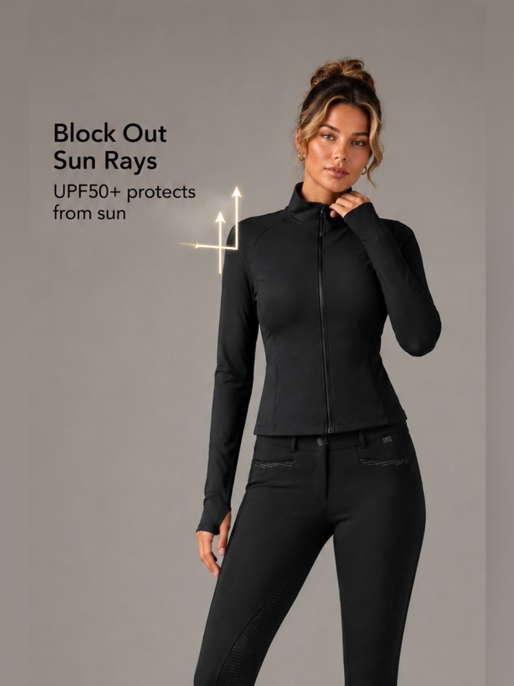 Equestrian Dressage English Black UV Block Cooling Summer Peplum Riding Jacket - Picture 2 of 7